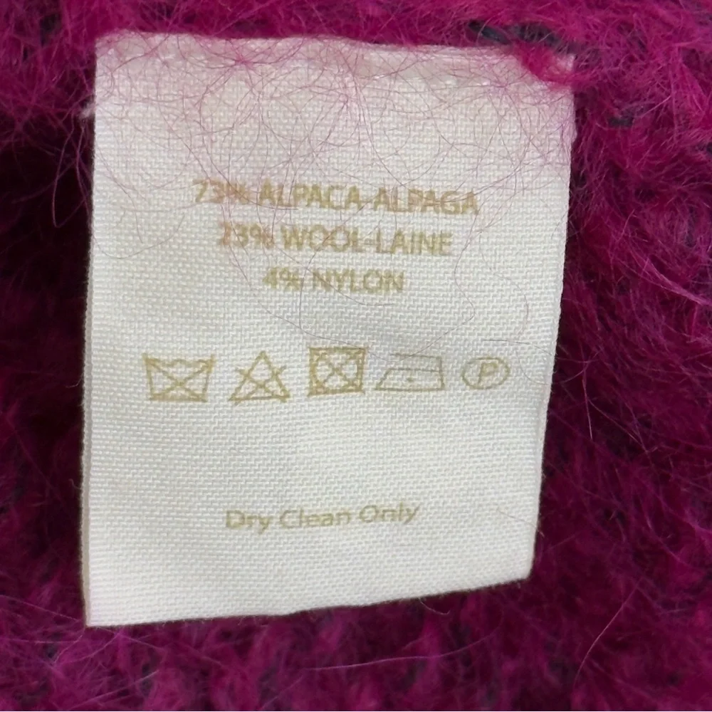 Free People Fuschia Alpaca Wool Blend Pullover Crewneck Sweater Jumper